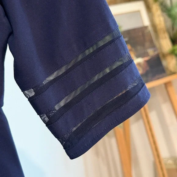 Classy Jessica Howard Midnight Blue Dress 3/4 sleeves - Picture 4 of 5